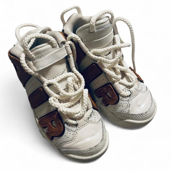 Nike White and Brown Sneakers with Chunky Design - Picture 3 of 4